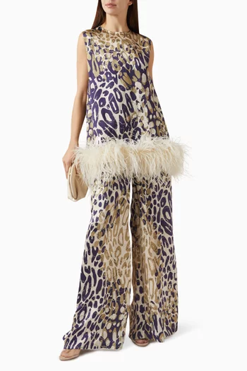 Printed Wide-leg Pants