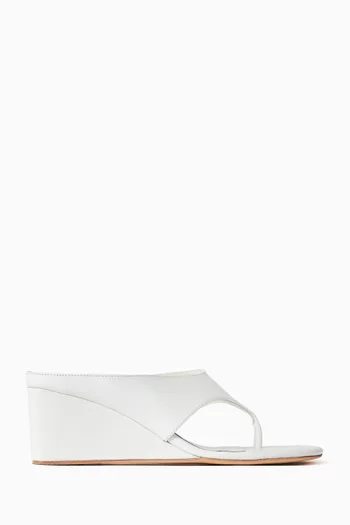 حذاء مفتوح سويفت بسيور رفيعة وكعب سميك 65 مم جلد