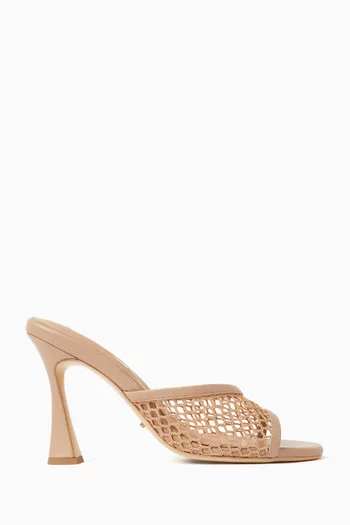 حذاء فيرتيجو مفتوح من الخلف بكعب 100 مم قماش شبكي