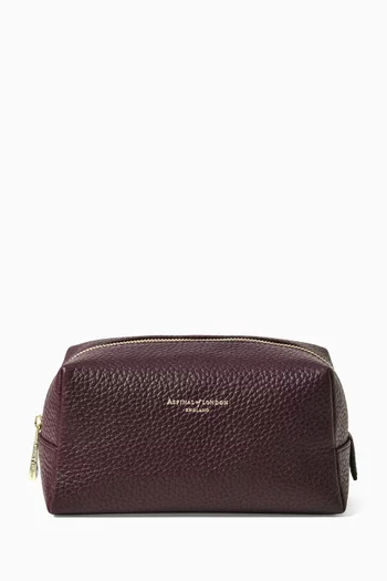 London Makeup Bag in Pebbled Leather