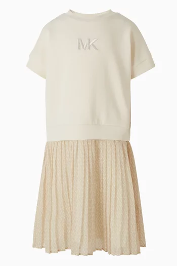 Pleated Sweatshirt Dress