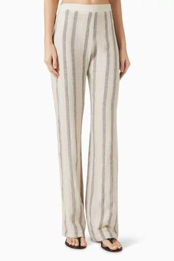 Kahi Striped Pants in Cotton