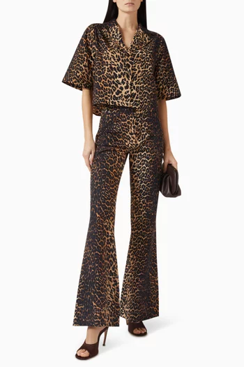 Nyra Leopard-print Pants in Cotton