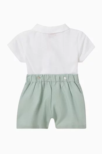 Oliver Collared Romper in Cotton