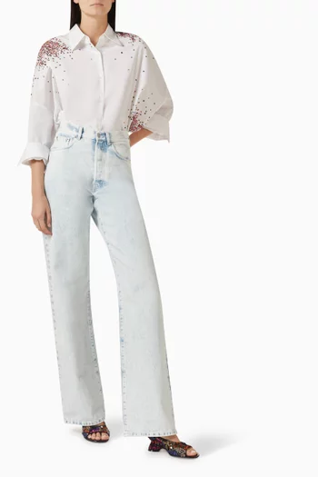 High-waist Straight-leg Jeans in Denim