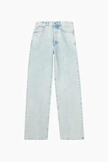 High-waist Straight-leg Jeans in Denim