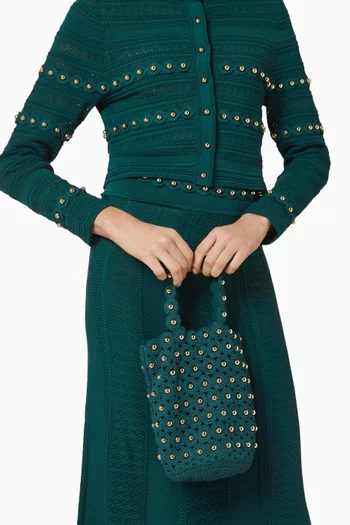 حقيبة باكيت لانيا 26 كروشيه مطرز بالخرز