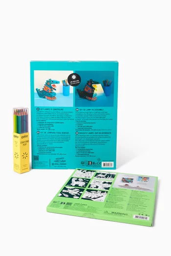 Lamp Dino & Velvet Colouring Book Set