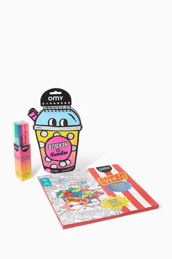 Supermarket Poster & Stickers Set