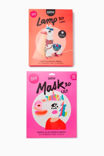 3D Lama Lamp & Unicorn Mask Set