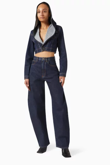 بنطال جينز بقصة مقوسة دينم