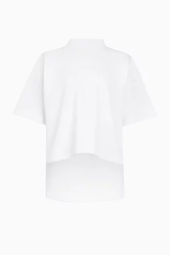 Asymmetric Boxy T-shirt in Cotton Blend