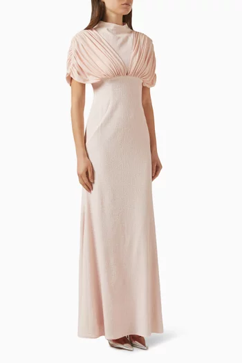 فستان سهرة بقصة ذيل السمكة بدرابيه