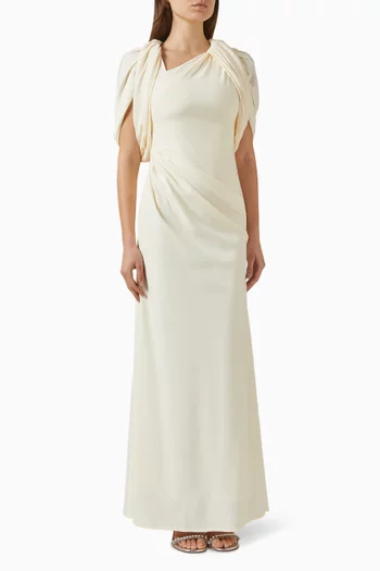 فستان سهرة بقصة غير متماثلة بكتف مكشوف