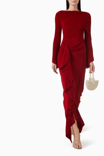 فستان بقصة مستقيمة وفتحة رقبة غير متماثلة