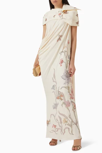 فستان بنمط كاب ونقشة