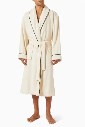 Shawl Collar Dressing Gown in Cotton-terry