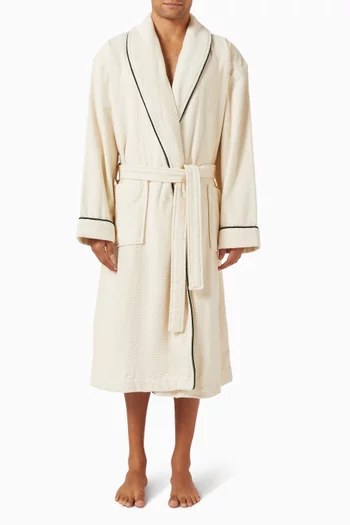 Shawl Collar Dressing Gown in Cotton-terry
