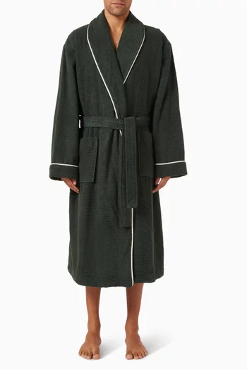 Shawl Collar Dressing Gown in Cotton-terry