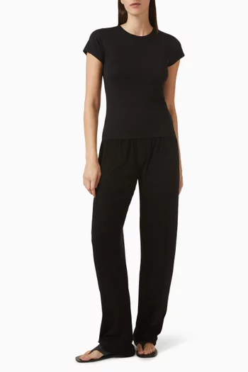 تي شيرت بفتحة رقبة مستديرة جيرسيه