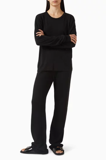 تي شيرت بقصة بويفريند قطن ومودال