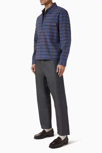 قميص بنمط جاكيت قطن بسحّاب