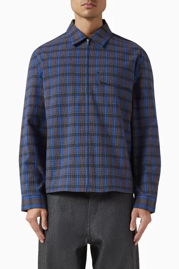 قميص بنمط جاكيت قطن بسحّاب