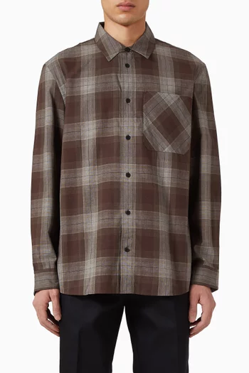Checked Shirt in Brushed Cotton