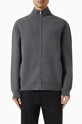 Zip-up Track Jacket in Merino Wool-blend