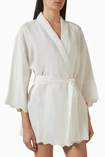 Scollop Robe in Linen