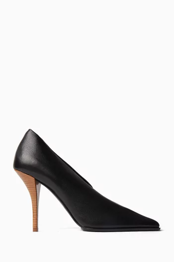 Square Toe 90 Pumps in Leather