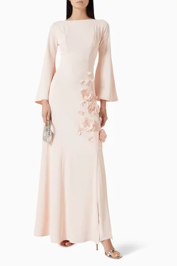 Floral-embellished Maxi Dress