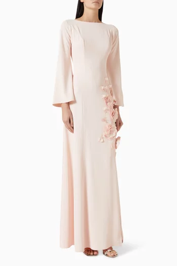 Floral-embellished Maxi Dress