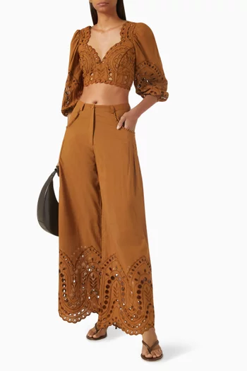 بلوزة لونا بتطريزات إنجليزية مزيج قطن