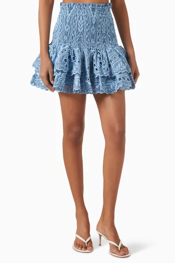 تنورة نيريسا بتطريزات إنجليزية مزيج قطن