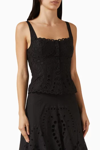 بلوزة نيروز بتطريزات إنجليزية مزيج قطن