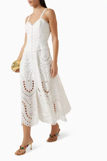 فستان سولاس بتطريزات إنجليزية مزيج قطن