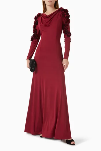 3D Floral-applique Dress