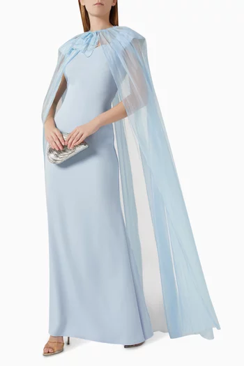 Embellished Cape & Dress Set