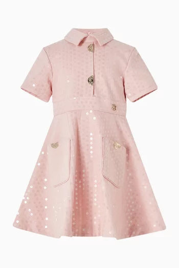 Sequin-embellished Shirt Dress in Denim