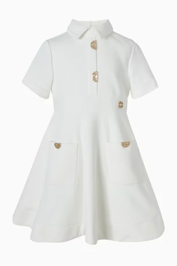 Collared Shirt Dress in Cotton-fleece