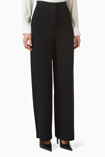 Straight-fit Pants in Crepe-knit