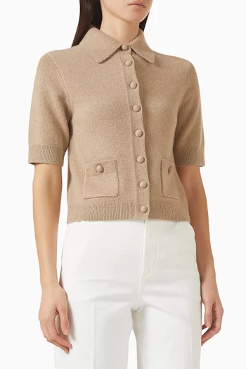 كارديغان بأكمام قصيرة كشمير