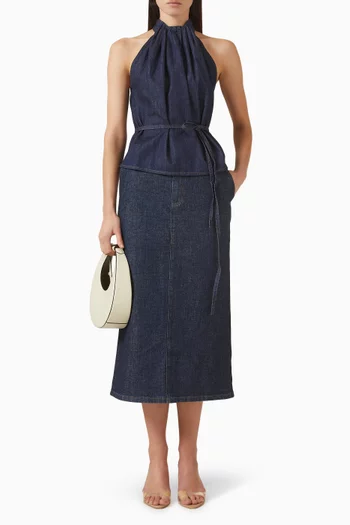 Tailored Skirt in Italian Denim