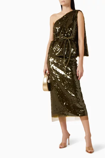 Sequin One-shoulder Top