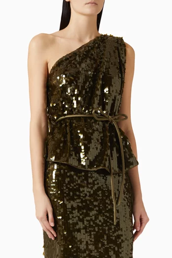 Sequin One-shoulder Top