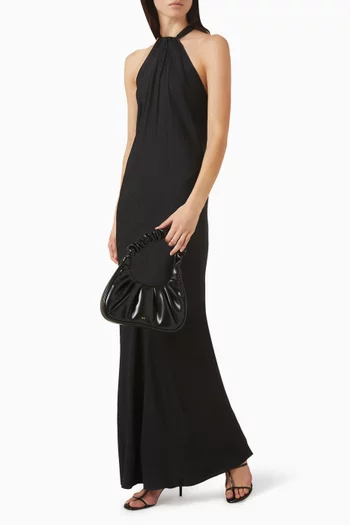 Tie-neck Dress in Silk-jacquard