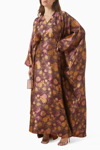 V-neck Dress in Jacquard