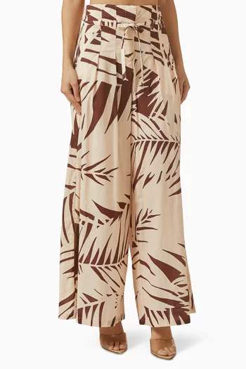 Tie-waist Wide-leg Pants