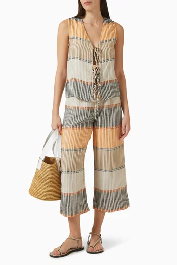 بنطال زكار بنقشة مخططة